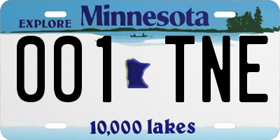 MN license plate 001TNE