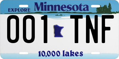 MN license plate 001TNF