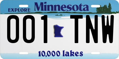 MN license plate 001TNW