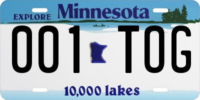 MN license plate 001TOG