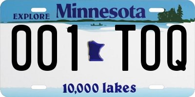 MN license plate 001TOQ