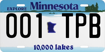 MN license plate 001TPB