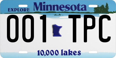 MN license plate 001TPC