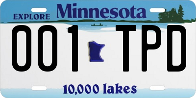 MN license plate 001TPD