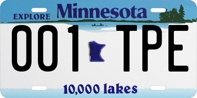 MN license plate 001TPE