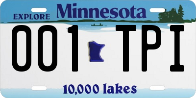 MN license plate 001TPI