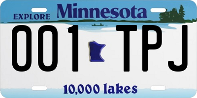 MN license plate 001TPJ