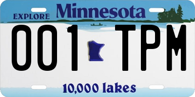 MN license plate 001TPM