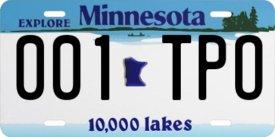 MN license plate 001TPO