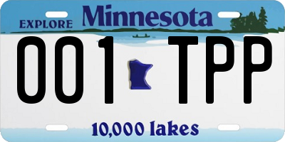 MN license plate 001TPP