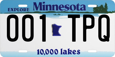 MN license plate 001TPQ