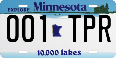 MN license plate 001TPR