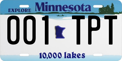 MN license plate 001TPT
