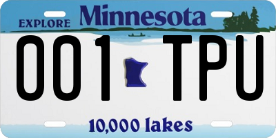 MN license plate 001TPU