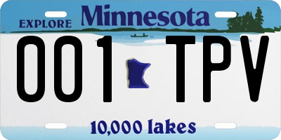 MN license plate 001TPV