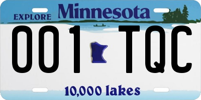 MN license plate 001TQC