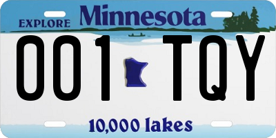 MN license plate 001TQY