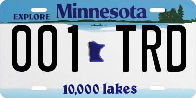 MN license plate 001TRD