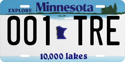 MN license plate 001TRE