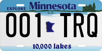MN license plate 001TRQ