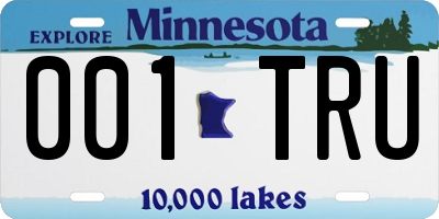 MN license plate 001TRU