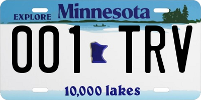MN license plate 001TRV