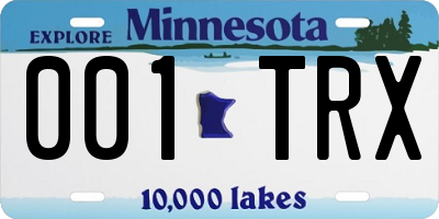 MN license plate 001TRX