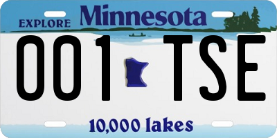 MN license plate 001TSE