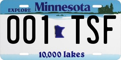 MN license plate 001TSF