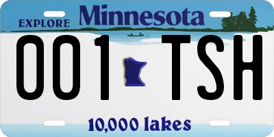 MN license plate 001TSH