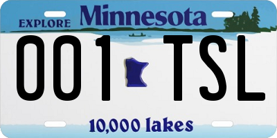MN license plate 001TSL