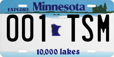 MN license plate 001TSM
