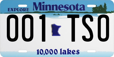 MN license plate 001TSO