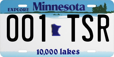 MN license plate 001TSR