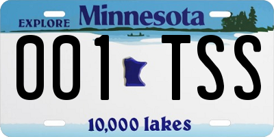 MN license plate 001TSS
