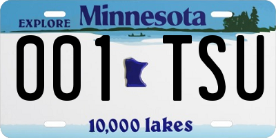 MN license plate 001TSU
