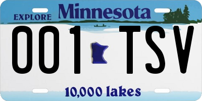 MN license plate 001TSV