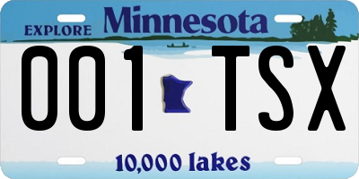 MN license plate 001TSX