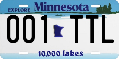 MN license plate 001TTL