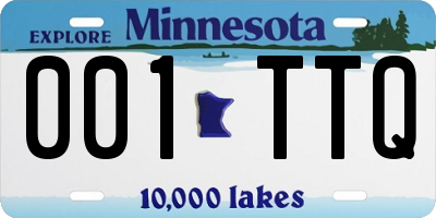 MN license plate 001TTQ