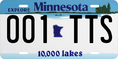 MN license plate 001TTS