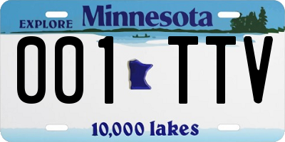 MN license plate 001TTV