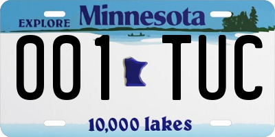 MN license plate 001TUC