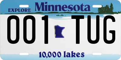 MN license plate 001TUG