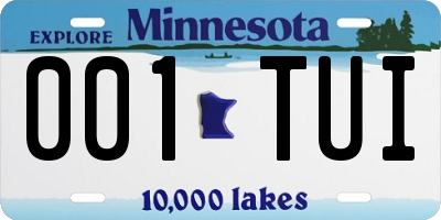 MN license plate 001TUI