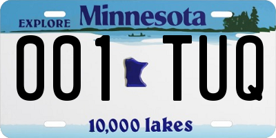 MN license plate 001TUQ