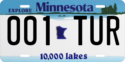 MN license plate 001TUR