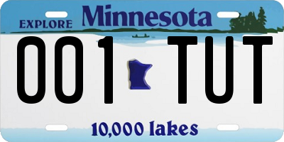 MN license plate 001TUT