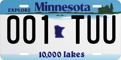 MN license plate 001TUU