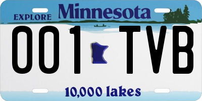 MN license plate 001TVB